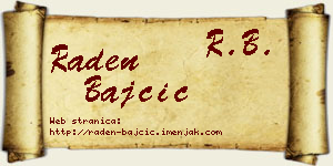 Raden Bajčić vizit kartica